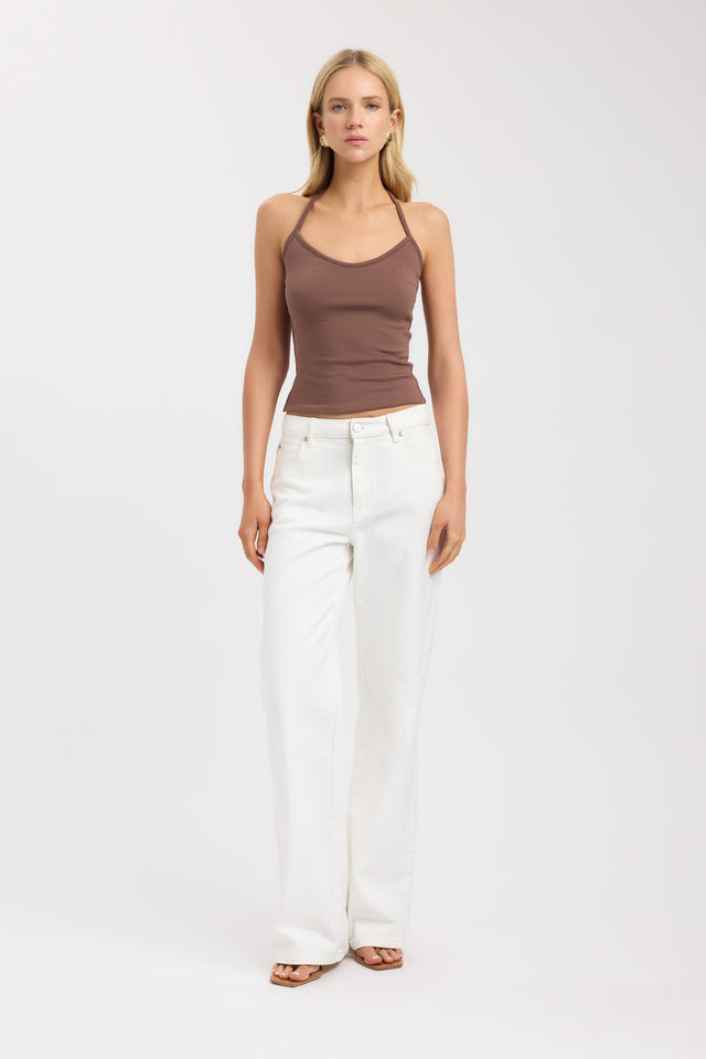 side Kristy Scoop Tank Kookai Fitted Thick strap Scoop womens-singlets 