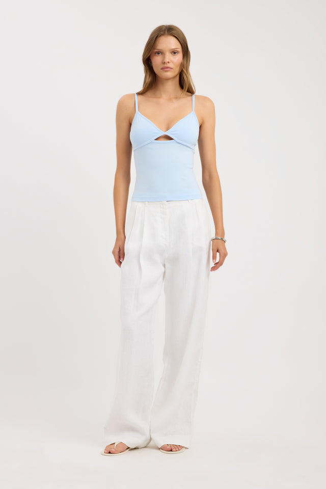 side Piper Tank Kookai Fitted V-neck Sleeveless Womens-Blouse 