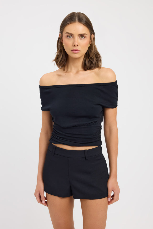 front Marlo Top Kookai Fitted Straight Short sleeves Womens-Blouse 