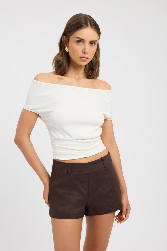 front Marlo Top Kookai Fitted Straight Short sleeves Womens-Blouse 