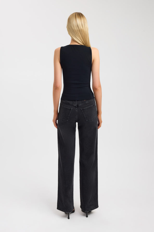 back Jalen Tank Kookai Fitted Scoopneck Sleeveless Womens-Blouse 