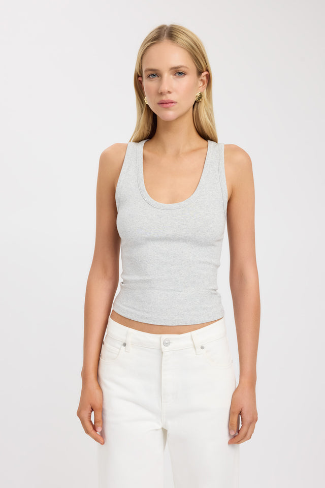 front Jalen Tank Kookai Fitted Scoopneck Sleeveless Womens-Blouse 