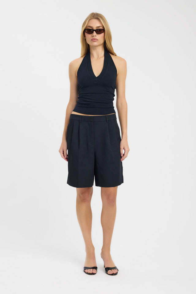 front Kaya Top Kookai Fitted V-neck Sleeveless Womens-Blouse 