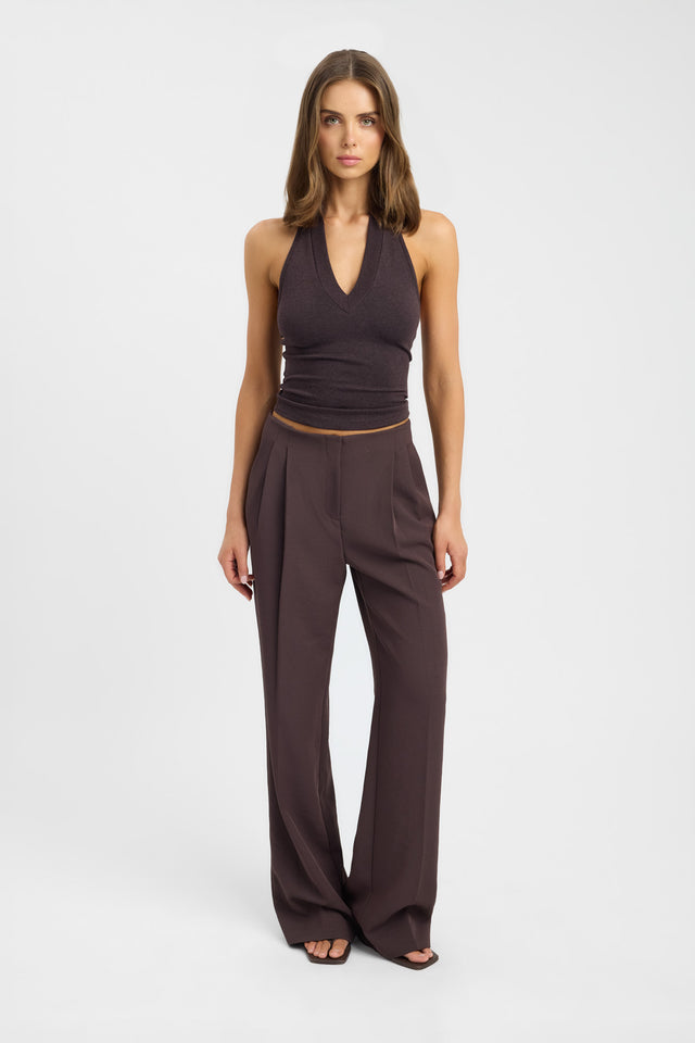 side Kaya Top Kookai Fitted V-neck Sleeveless Womens-Blouse 