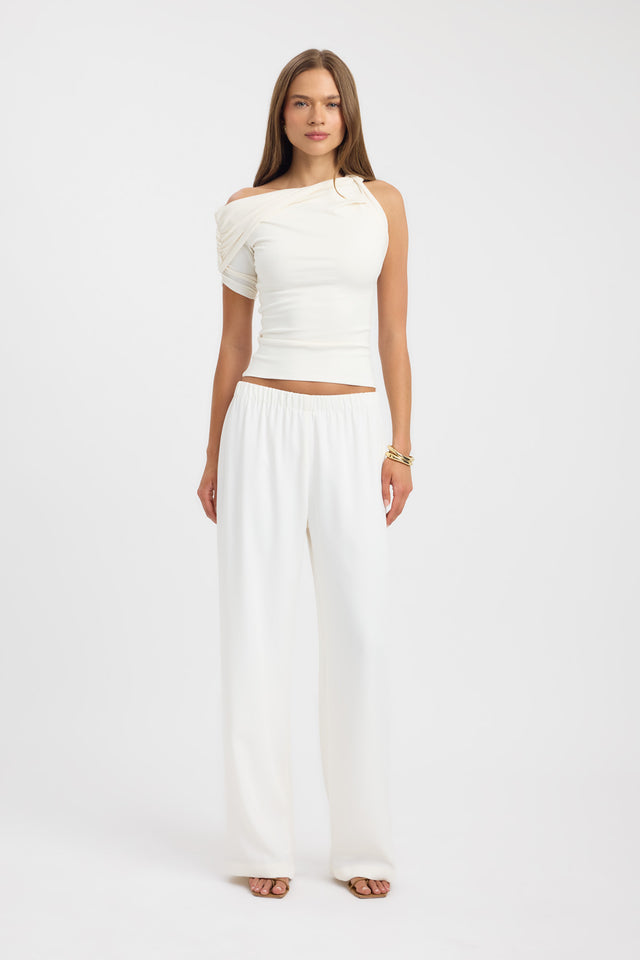 side Hansen Top Kookai Fitted Boatneck Short sleeves Womens-Blouse 