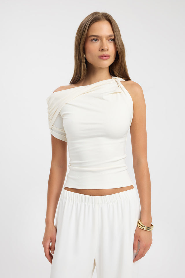 front Hansen Top Kookai Fitted Boatneck Short sleeves Womens-Blouse 