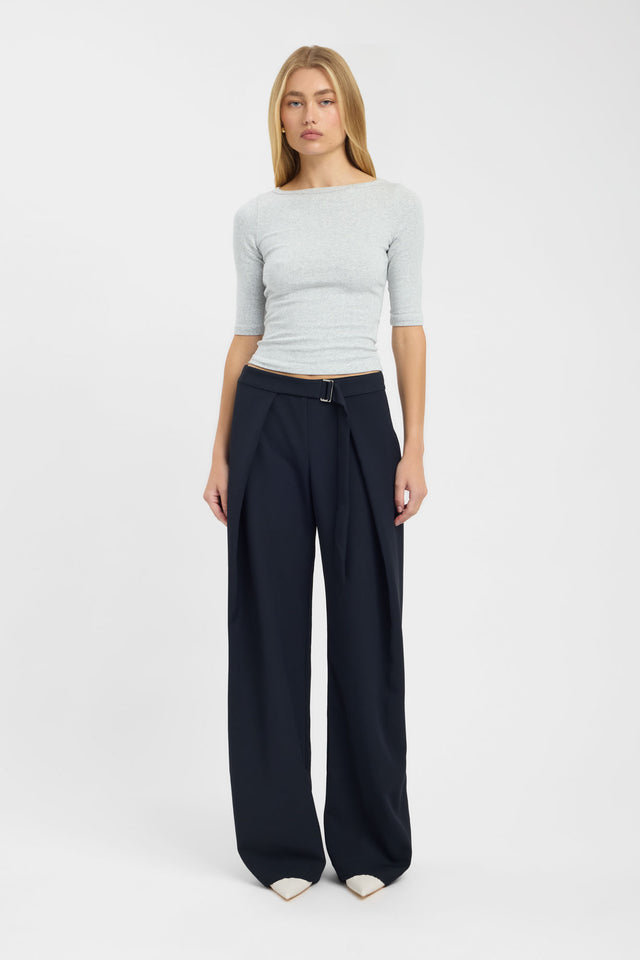 side Jac Top Kookai Fitted Boatneck Half sleeves Womens-Blouse 