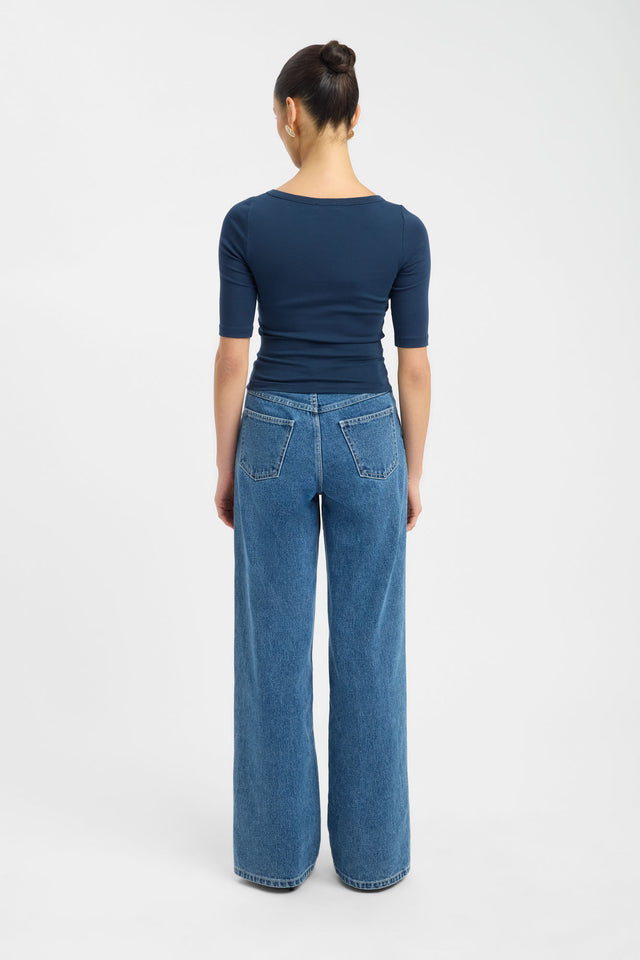 Jac Top Kookai Fitted Boatneck Half sleeves Womens-Blouse 