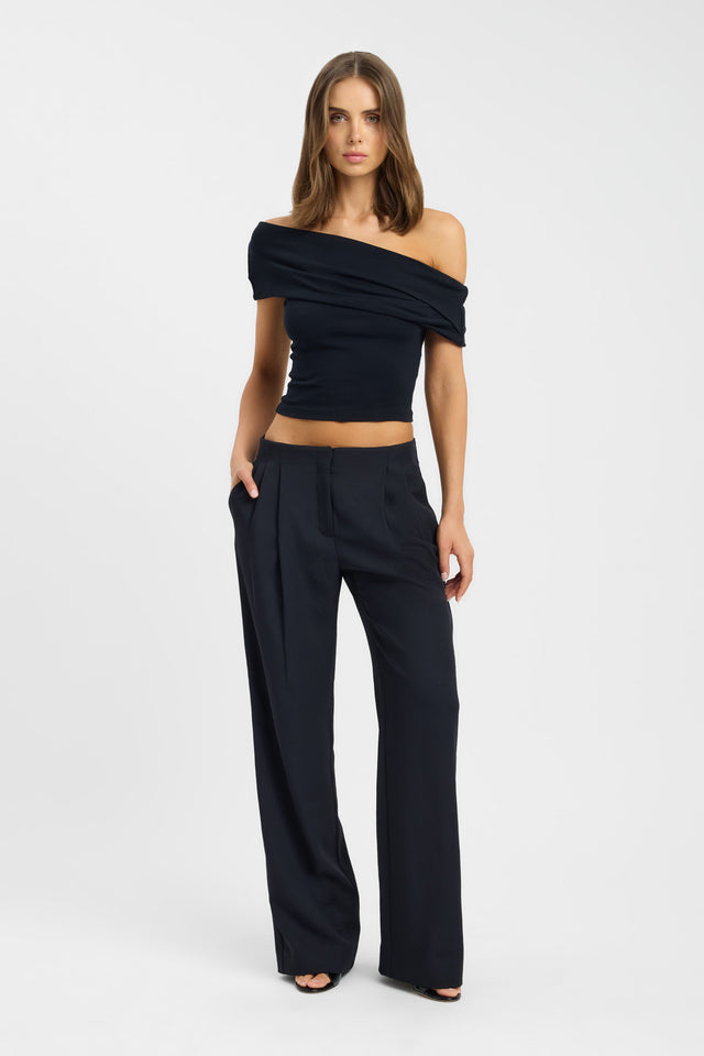 side Tori Top Kookai Fitted Asymmetry Short sleeves Womens-Blouse 