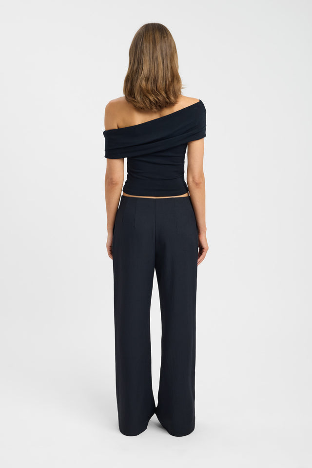 back Tori Top Kookai Fitted Asymmetry Short sleeves Womens-Blouse 