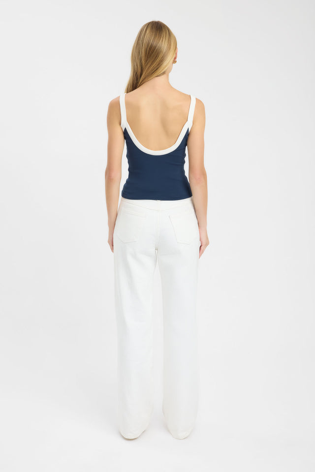 back Kosa Tank Kookai Fitted Scoopneck Sleeveless Womens-Blouse 