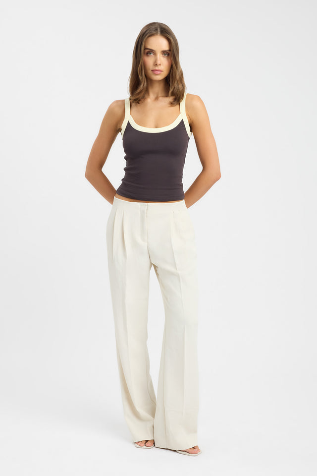 side Kosa Tank Kookai Fitted Scoopneck Sleeveless Womens-Blouse 