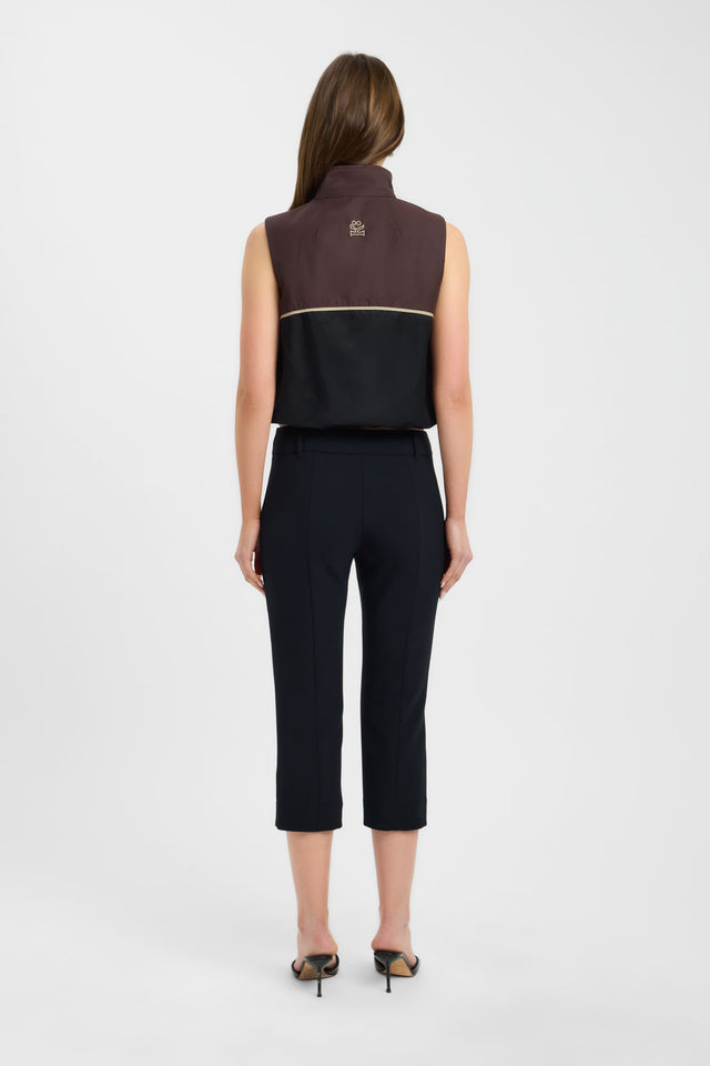 Displaying the Spencer Sport Vest in womens coats and jackets, sleeveless waistcoat with short length in chocolate back