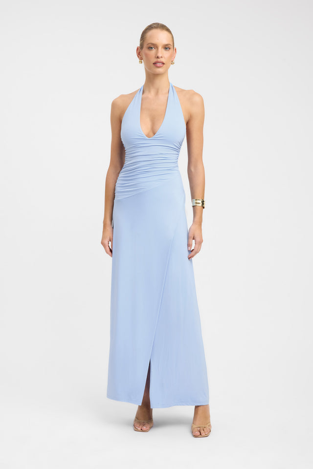 blue maxi dress australia Brynn Sequin Bust Open Back Maxi Dress Blue