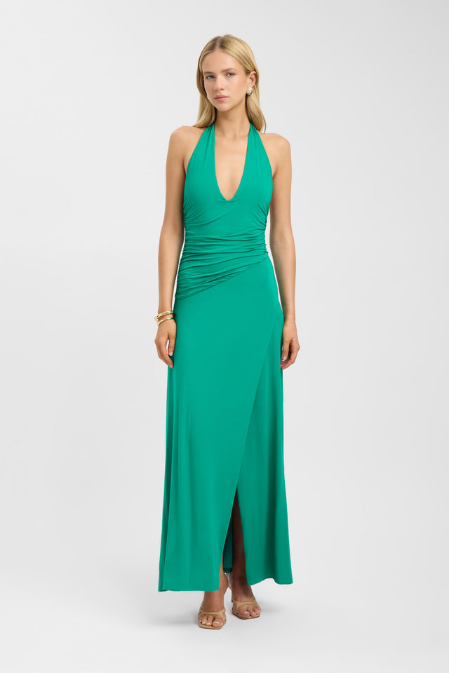 front Maya Maxi Dress Kookai Straight Maxi Fitted V-neck womens-dresses 