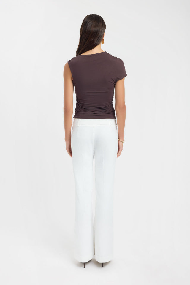 back Tully Top Kookai Fitted Highneck Short sleeves Womens-Blouse 