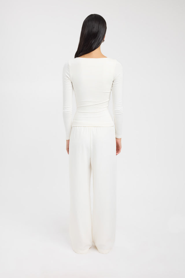 back Rosie Long Sleeve Top Kookai Fitted Scoopneck Long sleeve Womens-Blouse 