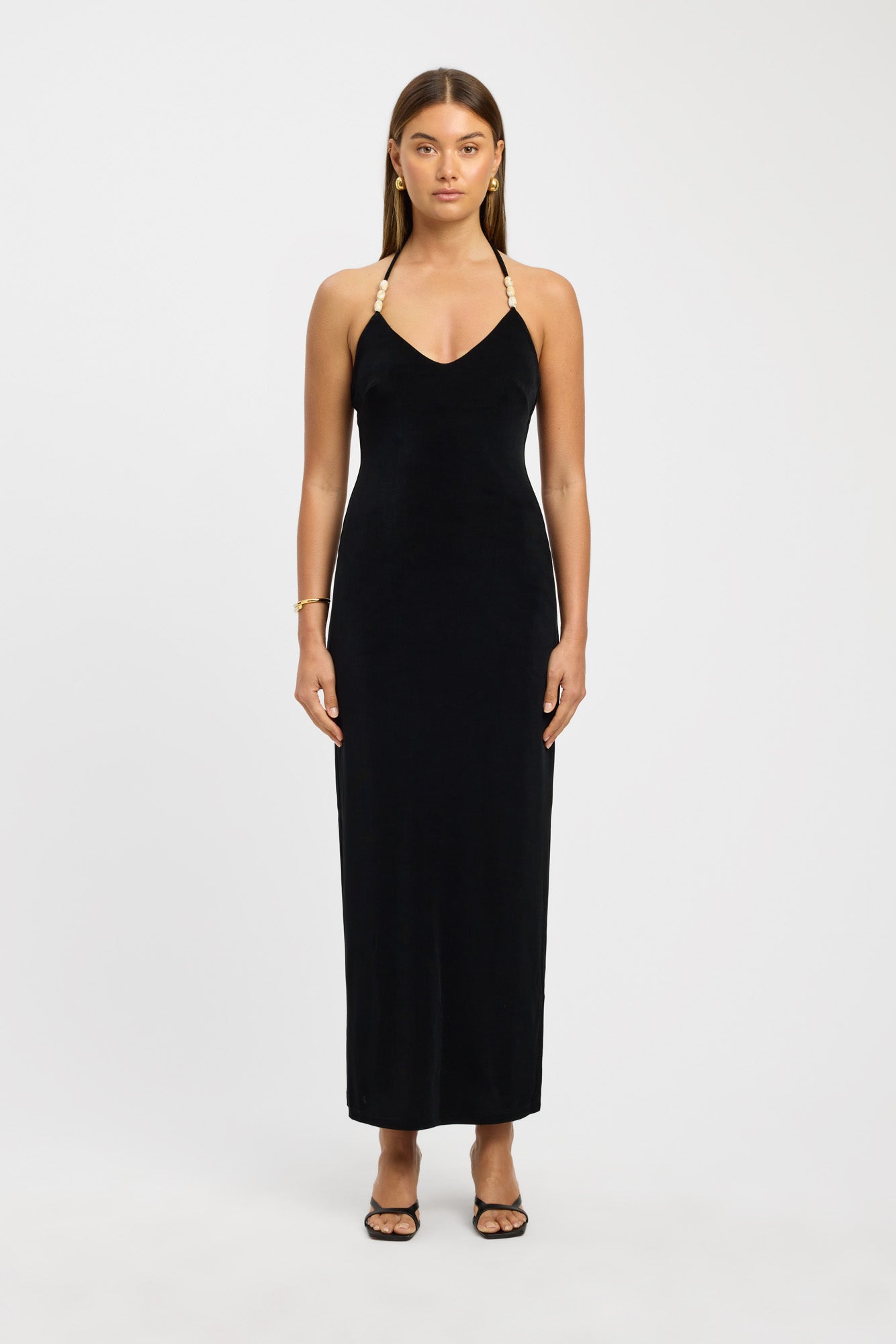 kookai black halter dress Alto Low Cut Mini Dress