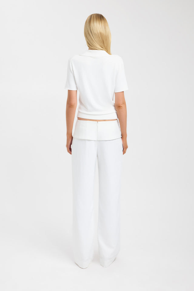 back Mayfair Polo Top Kookai Fitted V-neck Short sleeves Womens-Blouse 