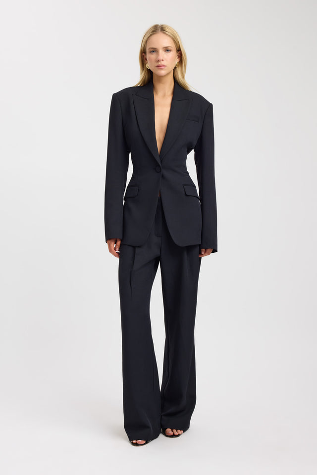 side Ariel Contour Blazer Kookai Long sleeve Blazer Full length womens-coats-and-jackets 