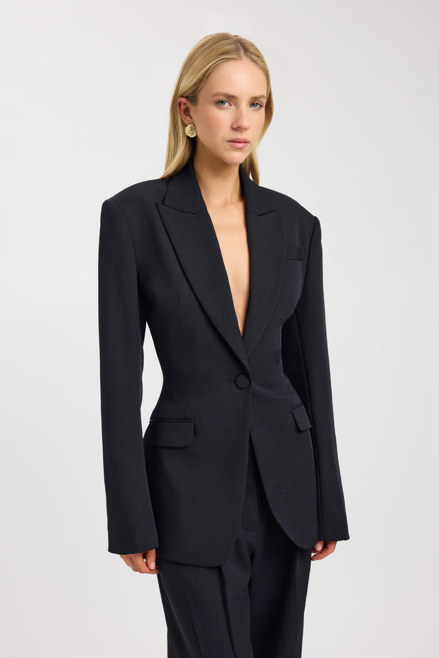 front Ariel Contour Blazer Kookai Long sleeve Blazer Full length womens-coats-and-jackets 