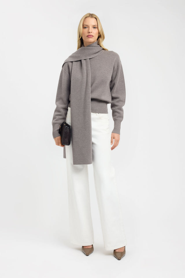 side Dalton Crew Jumper Kookai Oversized Roundneck Long sleeve Womens-Blouse 