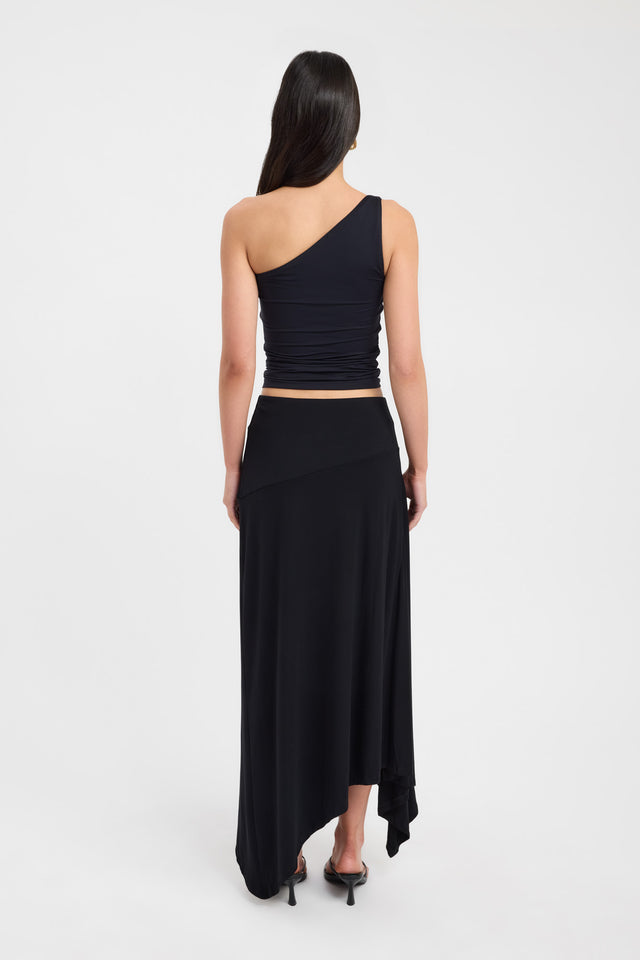 back Solene Top Kookai Fitted Asymmetry Sleeveless Womens-Blouse 