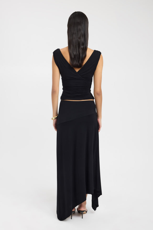 back Solis Top Kookai Fitted Plungeneck Sleeveless Womens-Blouse 