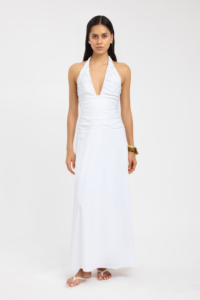 side Solana Low Cut Dress Kookai Fit-and-flare Maxi Fitted Plungeneck womens-dresses 