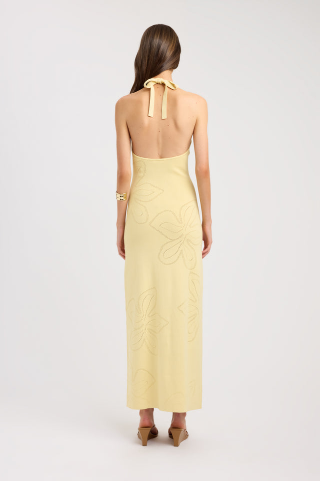 kookai yellow halter dress Cancun Maxi Dress