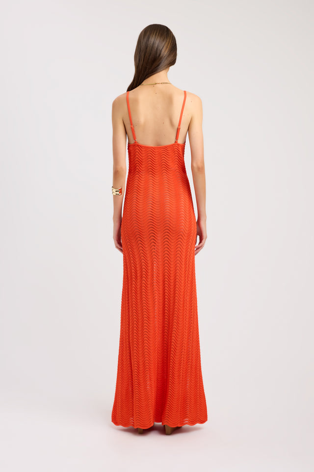 back Hamptons Maxi Dress Kookai Straight Maxi Fitted V-neck womens-dresses 