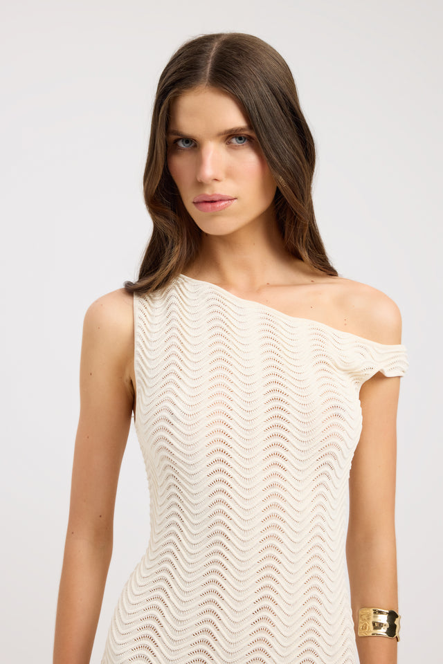 front Hamptons Mini Dress Kookai Bodycon Mini Fitted Asymmetry womens-dresses 