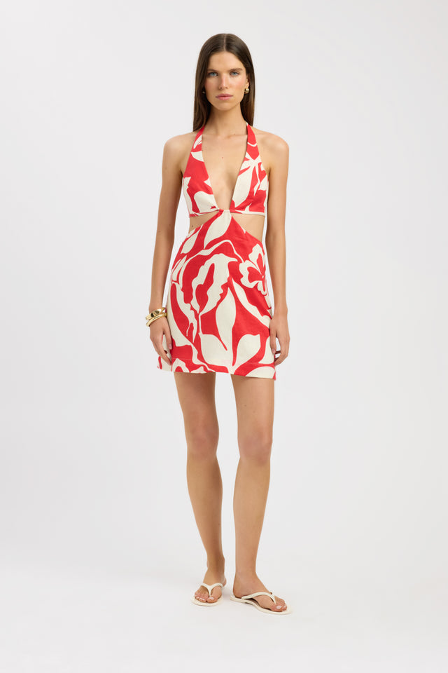 front Lani Mini Dress Kookai Straight Mini Fitted Plungeneck womens-dresses 