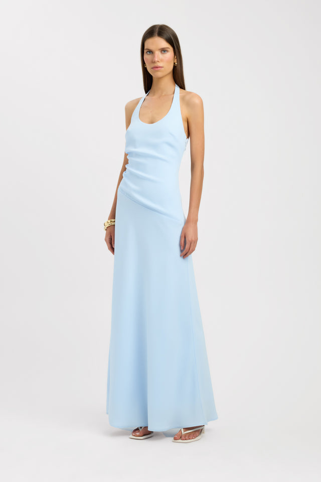 side Maria Halter Maxi Dress Kookai Aline Maxi Fitted Scoopneck womens-dresses 