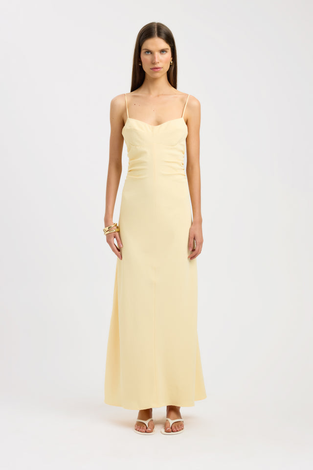 front Opal Cinch Maxi Dress Kookai Aline Maxi Fitted Sweetheart womens-dresses 