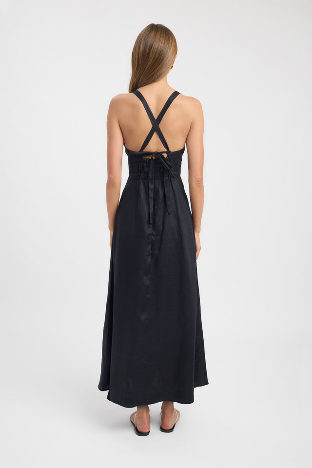 back Tahiti Vee Dress Kookai Fit-and-flare Maxi Relaxed Plungeneck womens-dresses 