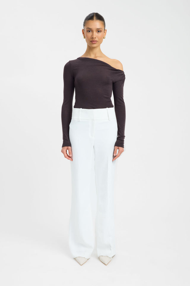 Whistler Wool Top Kookai Fitted Asymmetry Long sleeve Womens-Blouse 