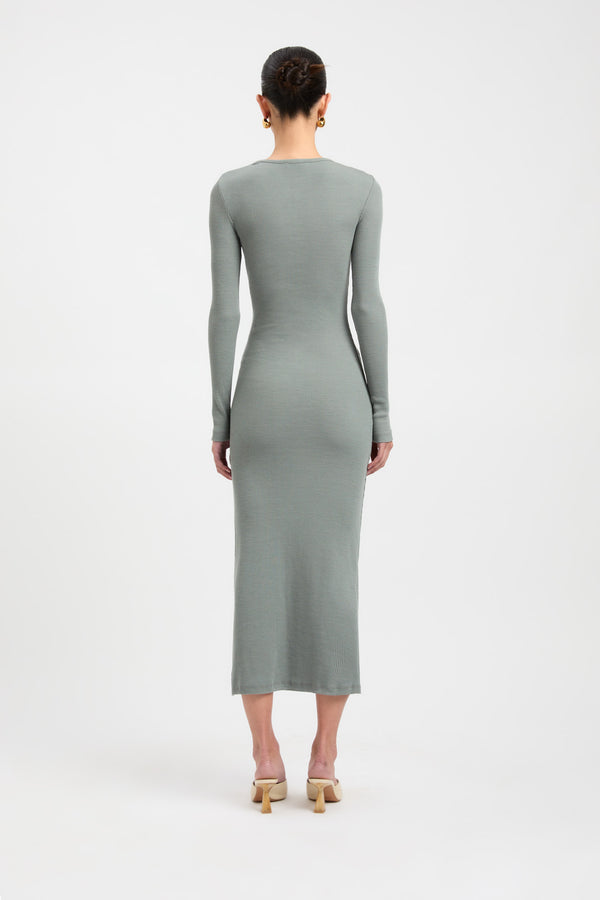 Buy Emmett Merino Wool Dress Agave Green Online | Australia