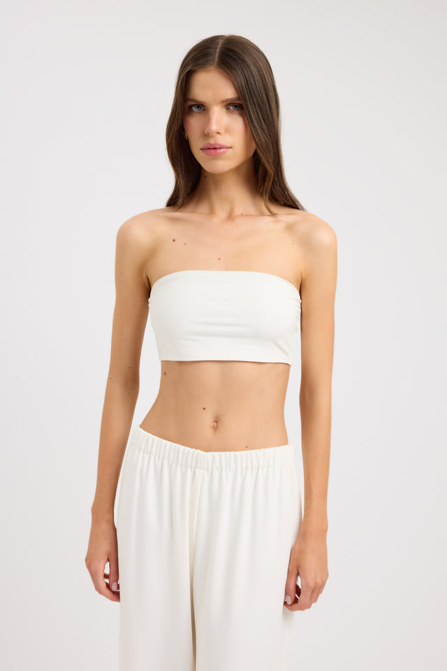 front Malia Crop Kookai Fitted Straight Sleeveless Womens-Blouse 