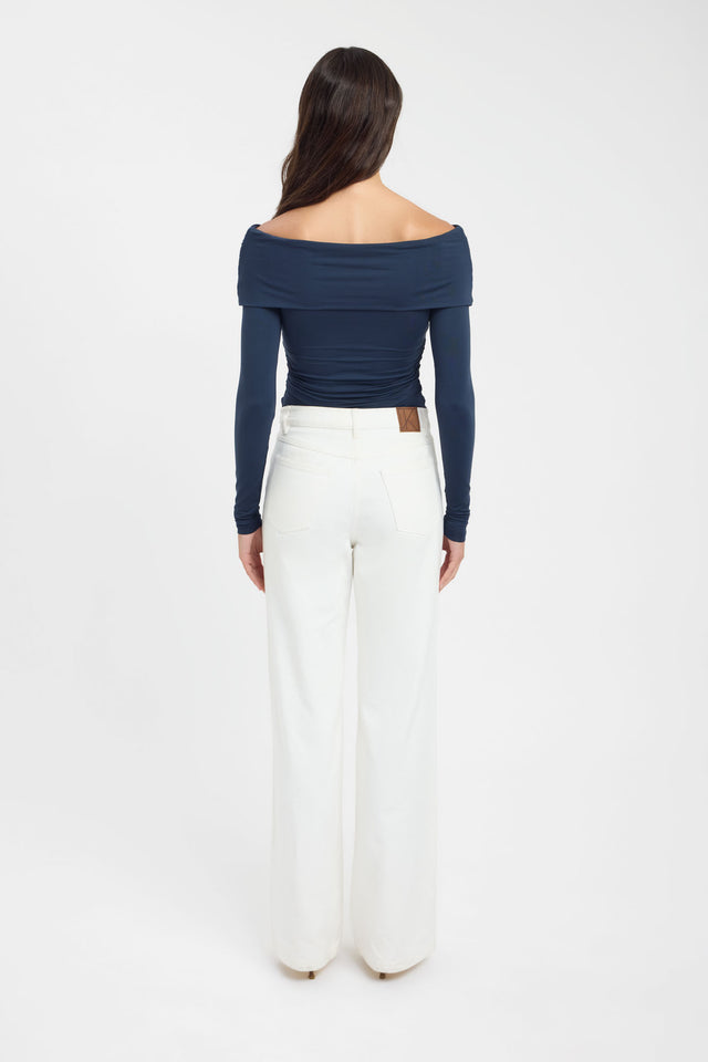 back Kalia Long Sleeve Top Kookai Fitted V-neck Long sleeve Womens-Blouse 