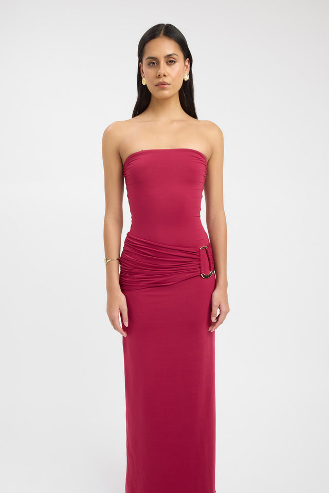 side Torin Trim Maxi Dress Kookai Bodycon Maxi Fitted womens-dresses 