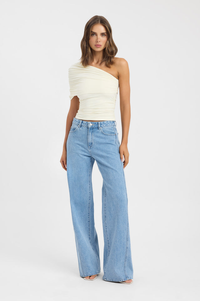 side Solara Top Kookai Fitted Roundneck Sleeveless Womens-Blouse 