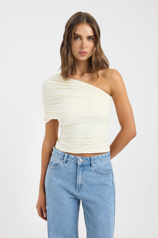 front Solara Top Kookai Fitted Roundneck Sleeveless Womens-Blouse 