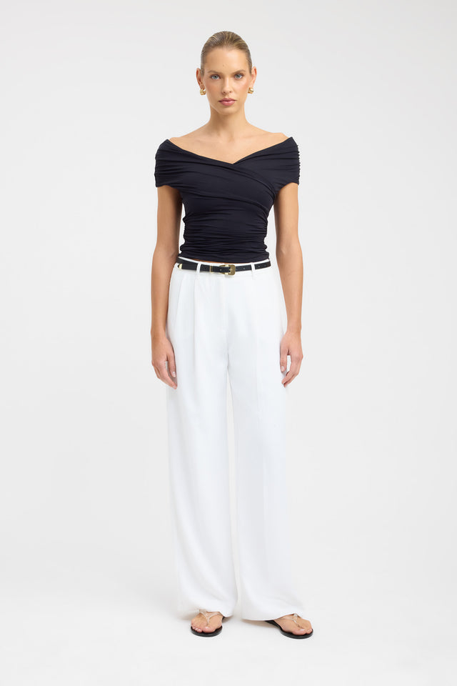 side Addison Top Kookai Fitted V-neck Short sleeves Womens-Blouse 