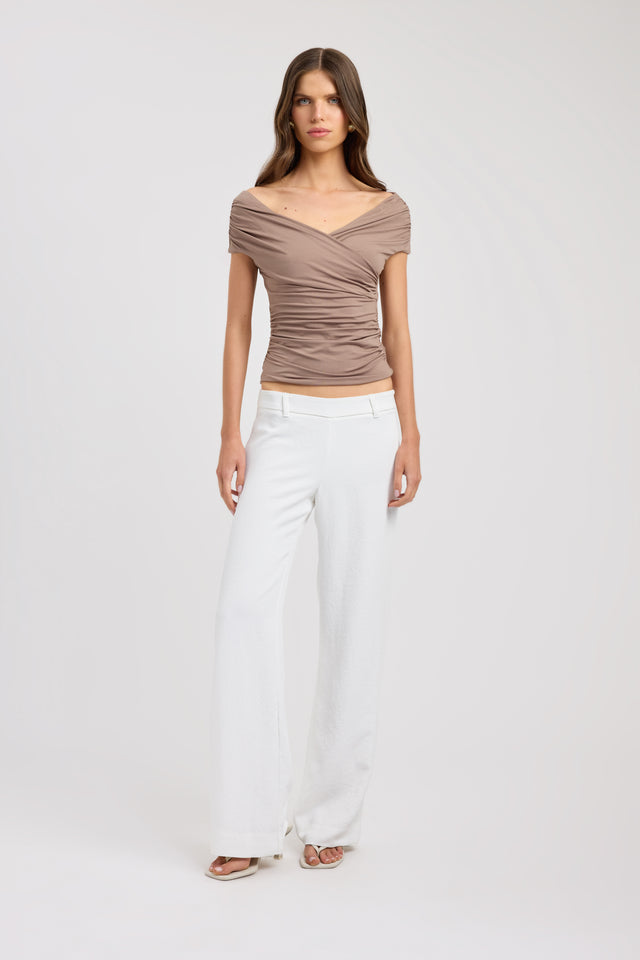 side Addison Top Kookai Fitted V-neck Short sleeves Womens-Blouse 