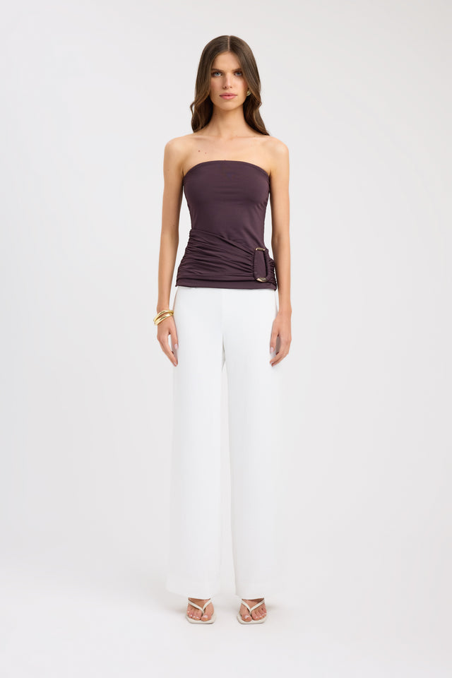 front Torin Trim Top Kookai Fitted Straight Sleeveless Womens-Blouse 