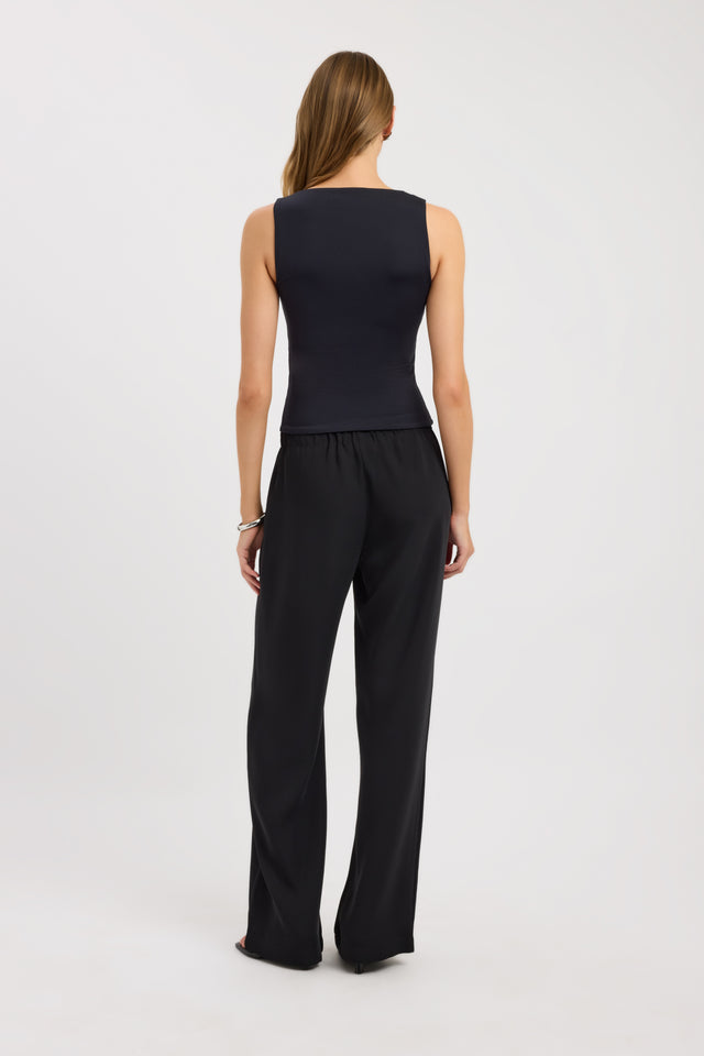 back Juna Tank Kookai Fitted Thick strap Scoop womens-singlets 