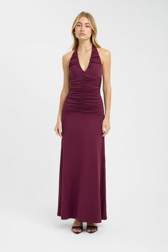front Zayla Maxi Dress Kookai Fit-and-flare Maxi Fitted Plungeneck womens-dresses 