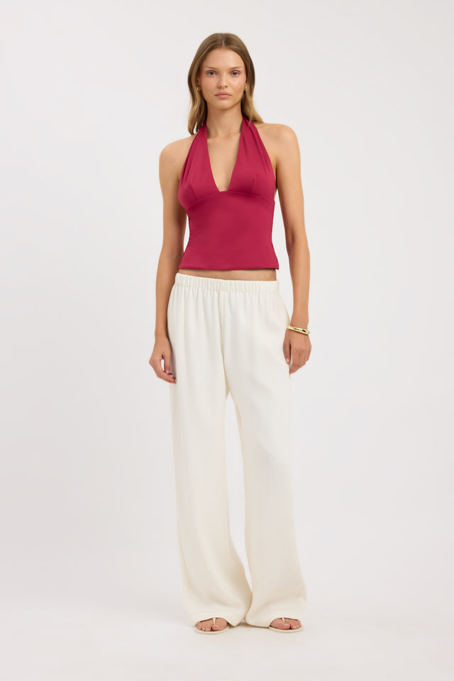 side Lori Top Kookai Fitted V-neck Sleeveless Womens-Blouse 