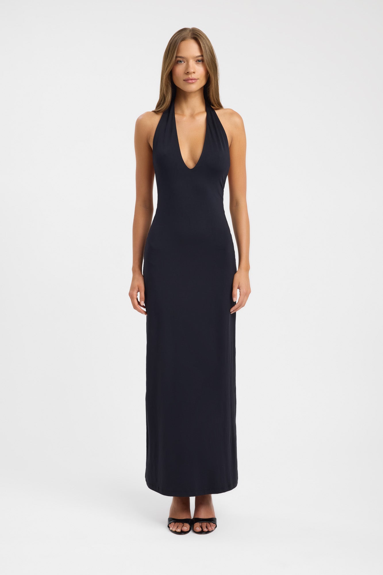 bianca black dress Maxi Elegant Basic Business Commute pastel maxi dress thigh to above the COLOR:Navy Multi